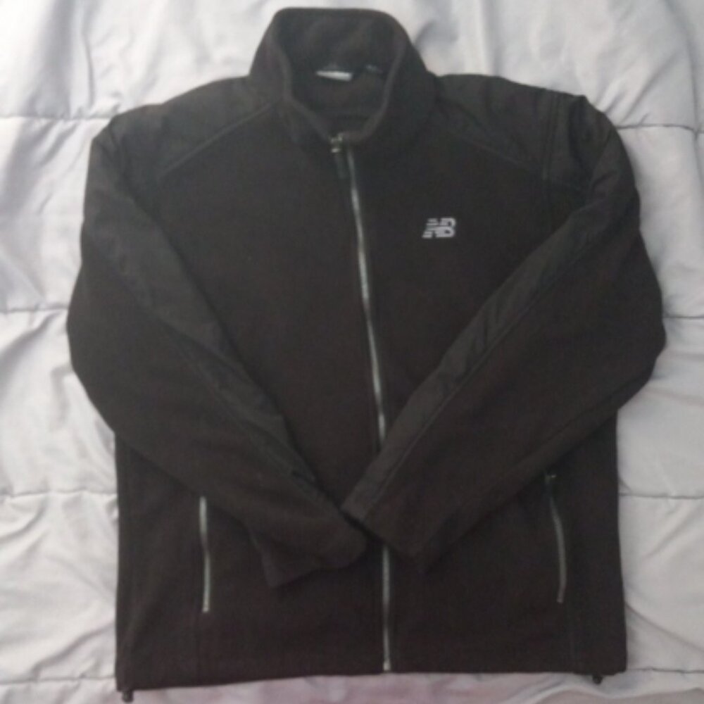 New Balance Men’s  Black Fleece Fall/Winter Jacket Full Zip Athletic Fit Size L
